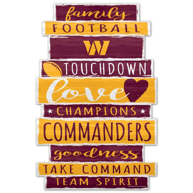 Washington Commanders Wood Sign 11" x 17" 1/4" thick