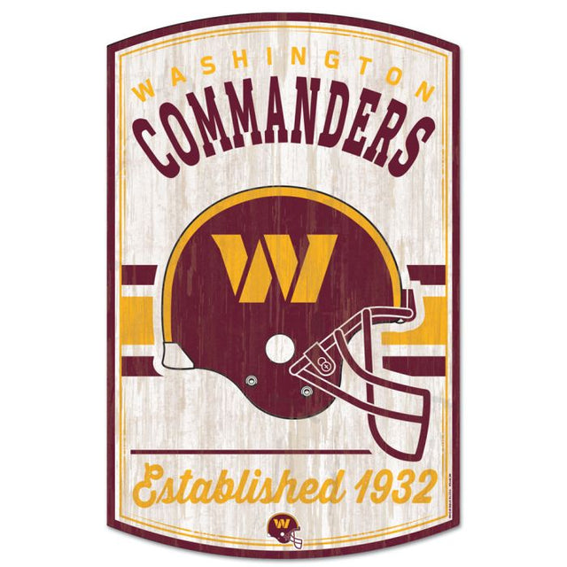 Washington Commanders Wood Sign 11" x 17" 1/4" thick