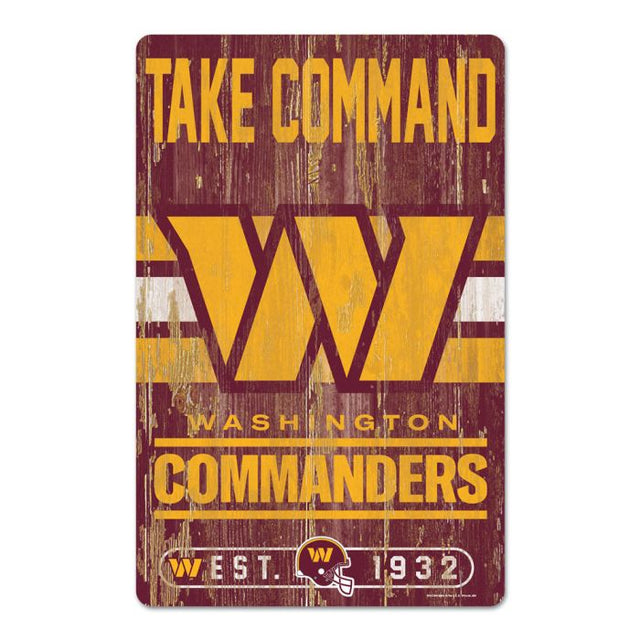 Washington Commanders slogan Wood Sign 11" x 17" 1/4" thick