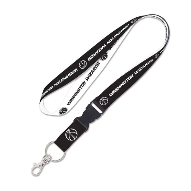 Washington Wizards black and white Lanyard w/detachable buckle 1"