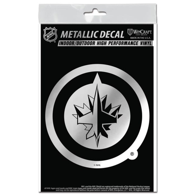 Winnipeg Jets Decal Metallic 3" x 5"