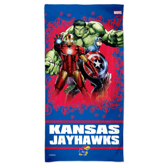 Kansas Jayhawks / Marvel (c) 2021 MARVEL Spectra Beach Towel 30" x 60"