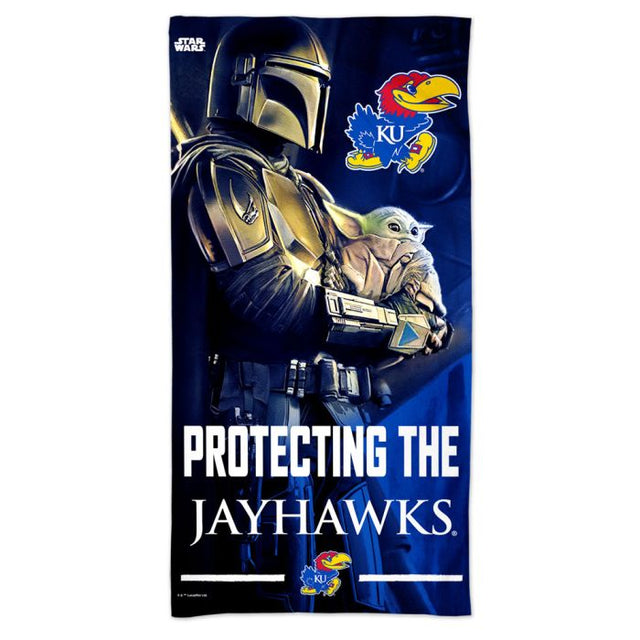 Kansas Jayhawks / Star Wars MANDALORIAN Spectra Beach Towel 30" x 60"