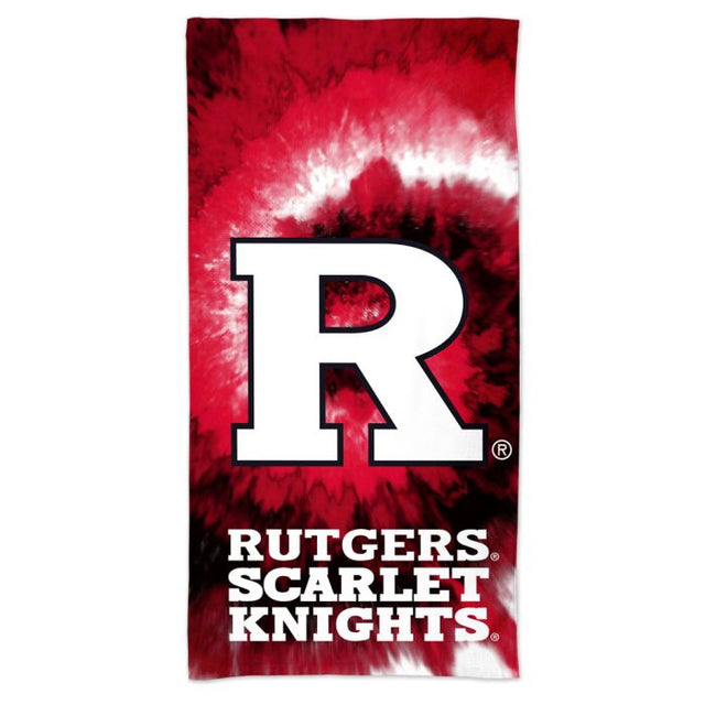 Toalla de playa TIE DYE Spectra de Rutgers Scarlet Knights de 30" x 60"