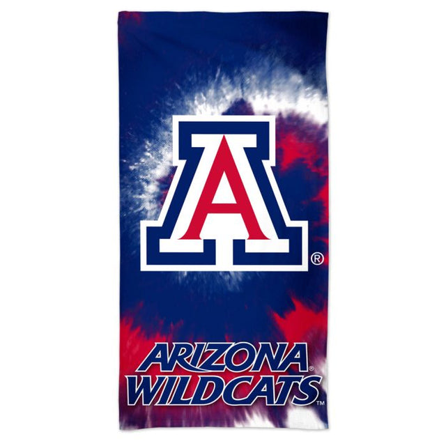 Toalla de playa teñida con efecto tie dye Spectra de Arizona Wildcats de 30" x 60"