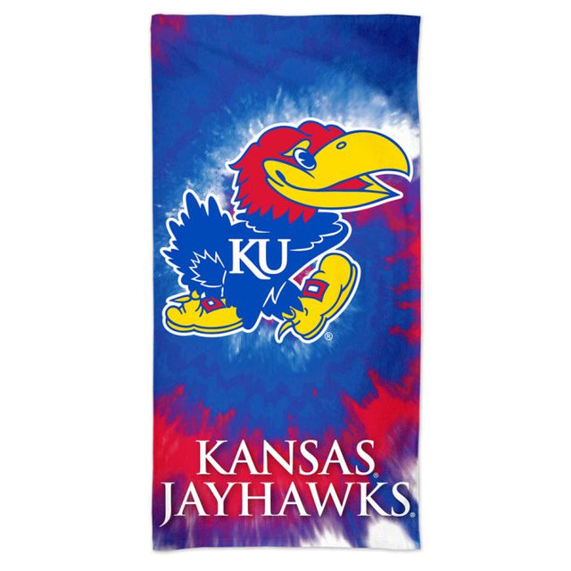 Kansas Jayhawks Tie Dye Spectra Beach Towel 30" x 60"