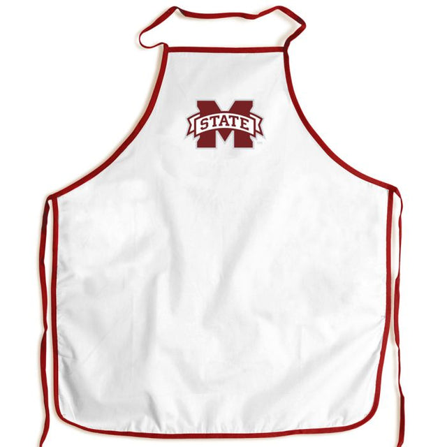 Delantal para barbacoa de Mississippi State Bulldogs, color blanco