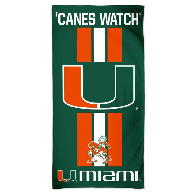 Toalla de playa de fibra de los Miami Hurricanes, 9 libras, 30" x 60"