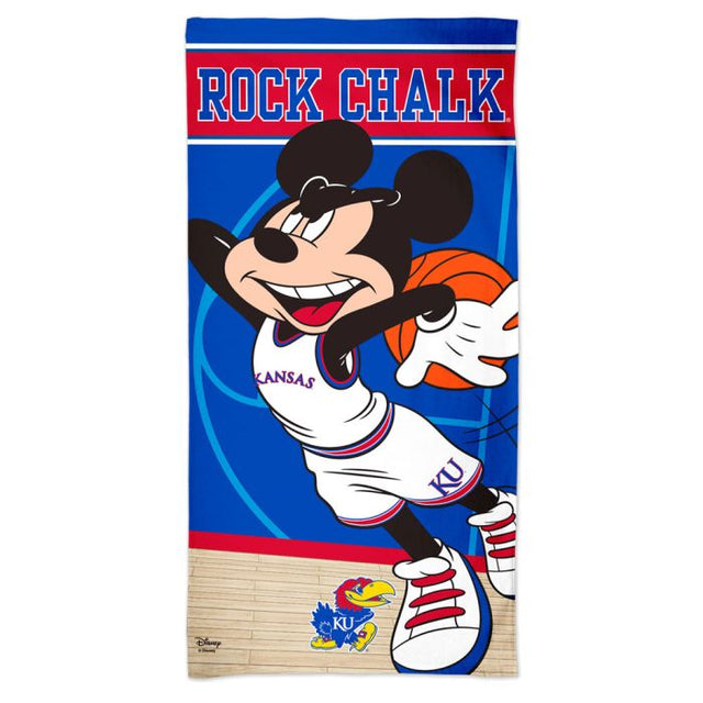 Kansas Jayhawks / Disney MICKEY BASKETBALL Spectra Beach Towel 30" x 60"