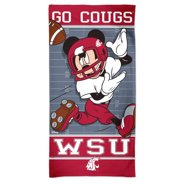 Toalla de playa de los Washington State Cougars/Disney Spectra de 30" x 60"