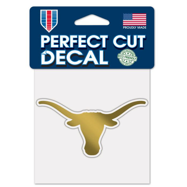 Calcomanía dorada de Texas Longhorns, metalizada, 4" x 4"