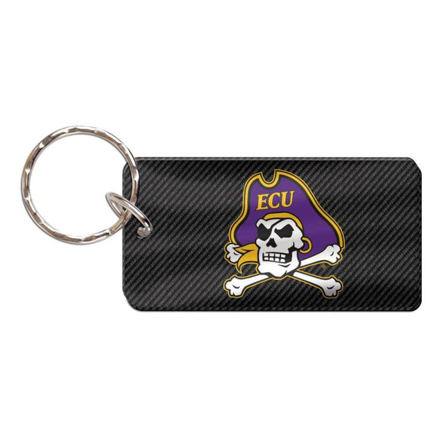 East Carolina Pirates CARBON Keychain Rectangle