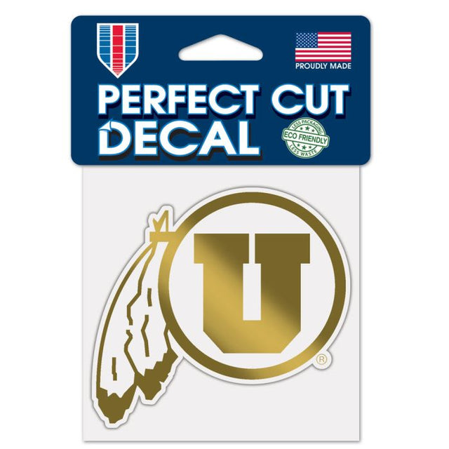 Utah Utes GOLD Decal Metallic 4" x 4"