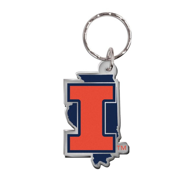 Llavero de Illinois Fighting Illini de forma libre
