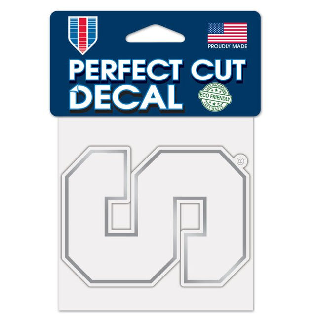 Calcomanía plateada naranja Syracuse metalizada de 4" x 4"