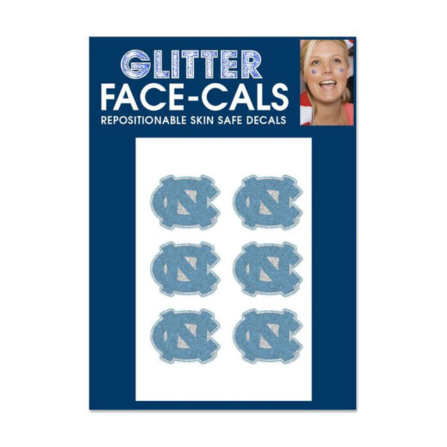 North Carolina Tar Heels Glitter Tattoo 6 Pack