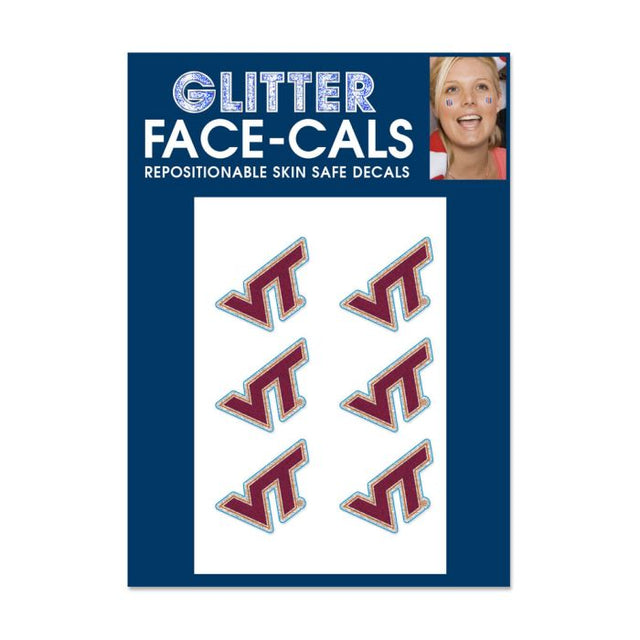 Virginia Tech Hokies Glitter Tattoo 6 Pack