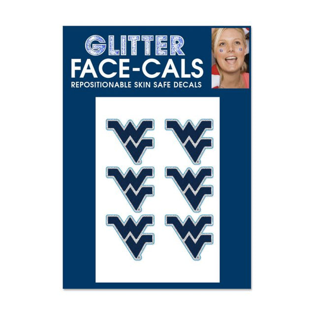 West Virginia Mountaineers Glitter Tattoo 6 Pack