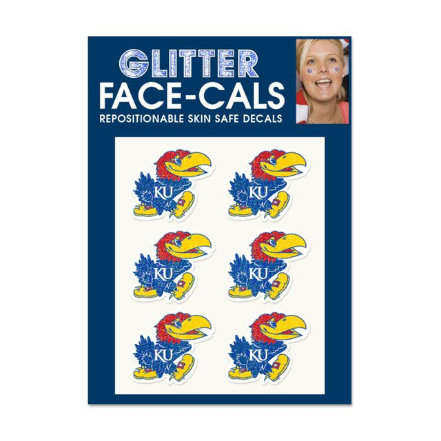 Kansas Jayhawks Glitter Tattoo 6 Pack