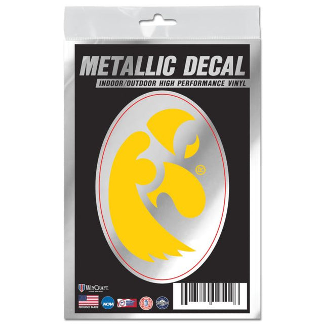 Iowa Hawkeyes Decal Metallic 3" x 5"