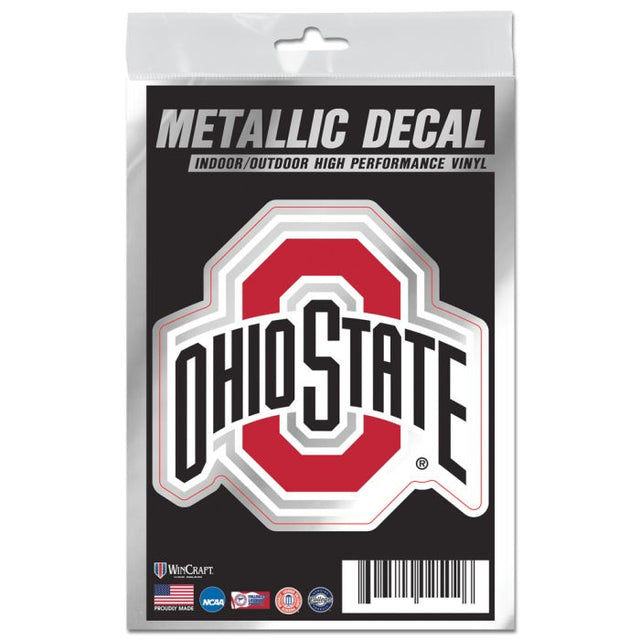 Calcomanía metálica de los Ohio State Buckeyes de 3" x 5"