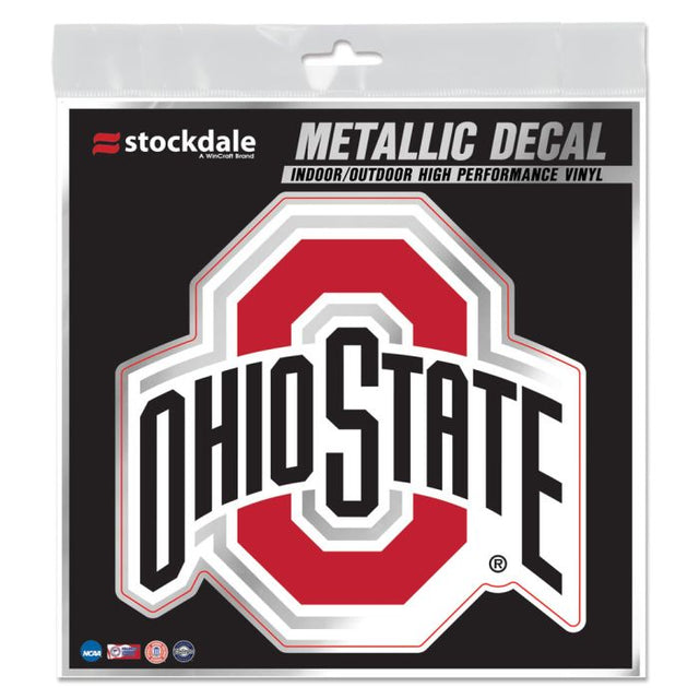 Calcomanía metálica de los Ohio State Buckeyes de 6" x 6"