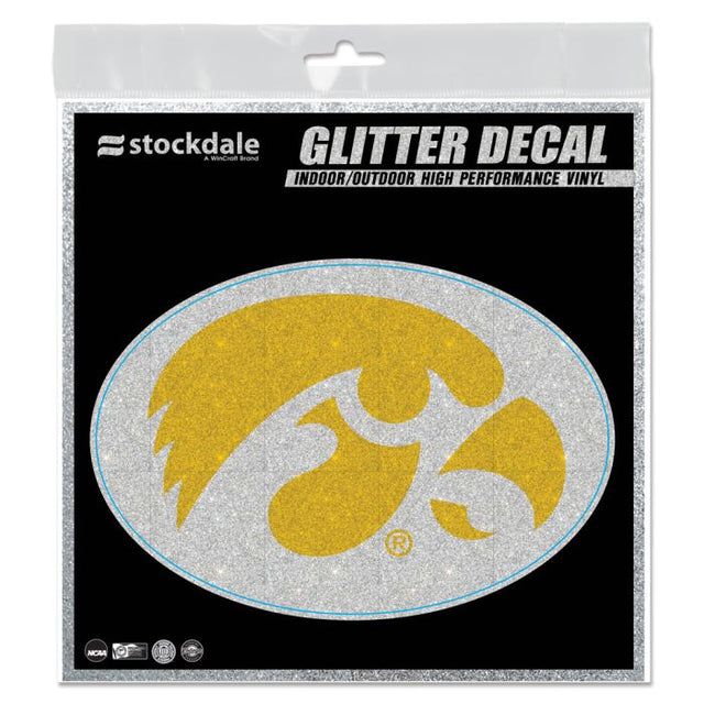 Iowa Hawkeyes Decal Glitter 6" x 6"