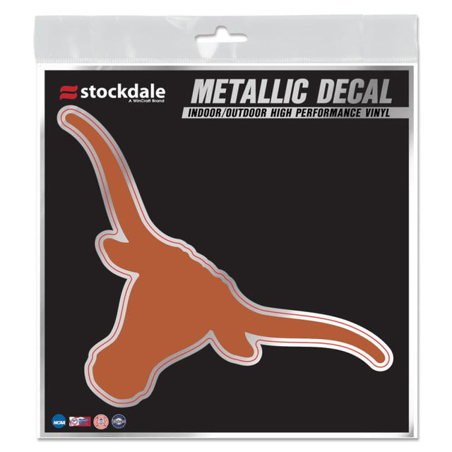 Calcomanía metálica de Texas Longhorns de 6" x 6"