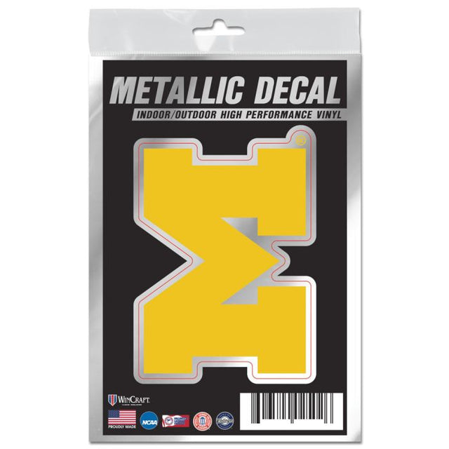 Michigan Wolverines Decal Metallic 3" x 5"