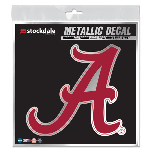 Calcomanía metálica de Alabama Crimson Tide de 6" x 6"