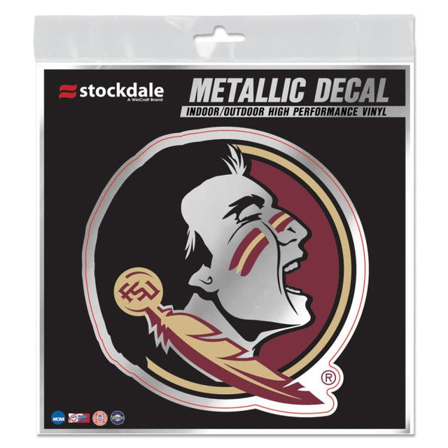 Calcomanía metálica de los Florida State Seminoles de 6" x 6"