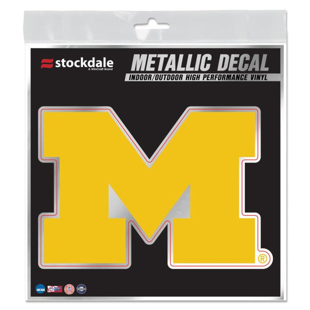 Michigan Wolverines Decal Metallic 6" x 6"