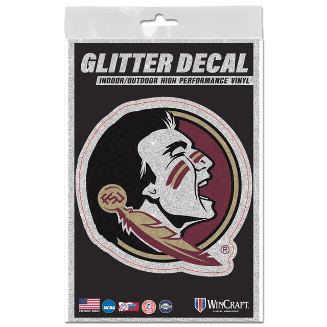 Calcomanía con purpurina de los Florida State Seminoles de 3" x 5"