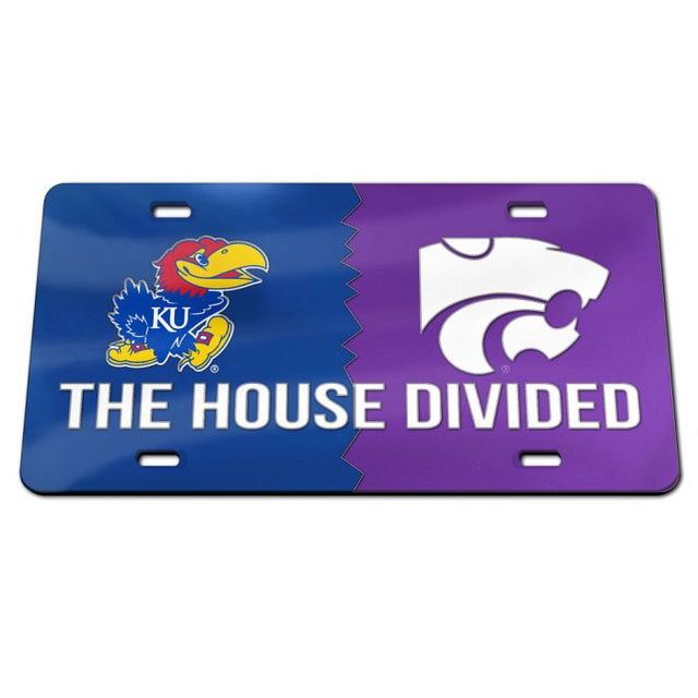 Kansas Jayhawks / Kansas State Wildcats Specialty Acrylic License Plate Rivalry