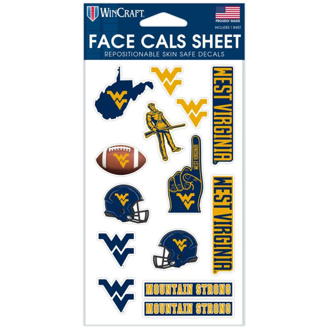 West Virginia Mountaineers Face Cals 4" x 7"