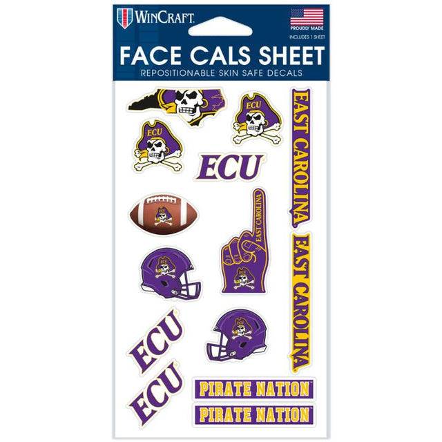 East Carolina Pirates Face Cals 4" x 7"