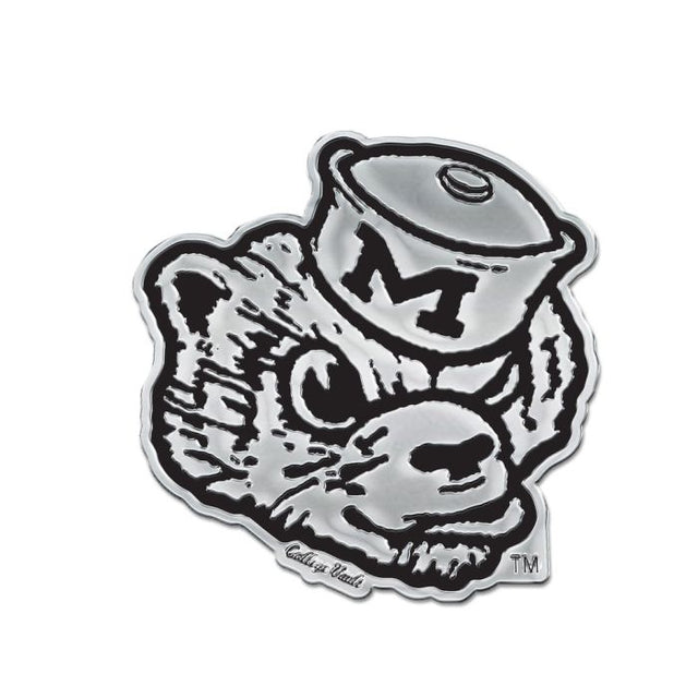 Michigan Wolverines /College Vault Chrome Free Form Auto Emblem
