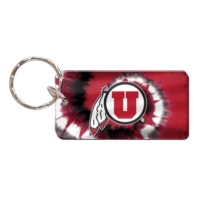 Utah Utes tie dye Keychain Rectangle