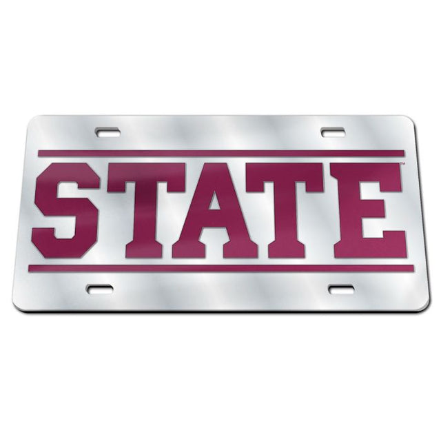 Placas de matrícula clásicas de acrílico con la leyenda "STATE" de Mississippi State Bulldogs
