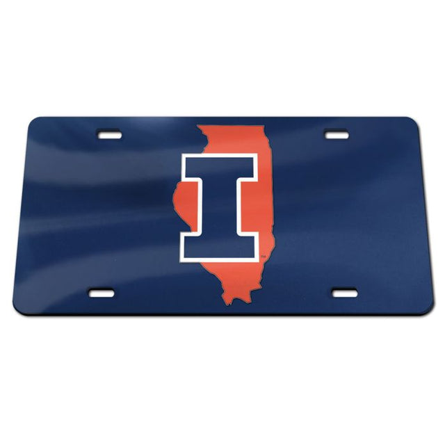 Matrícula acrílica especial de Illinois Fighting Illini