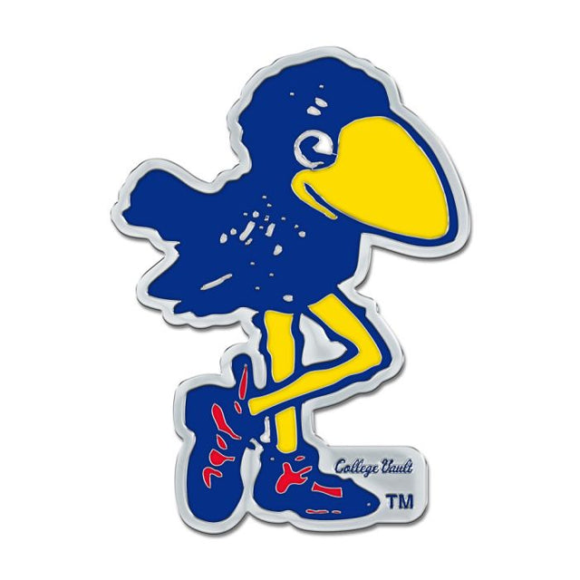 Kansas Jayhawks /College Vault Colored Chrome Free Form Auto Emblem