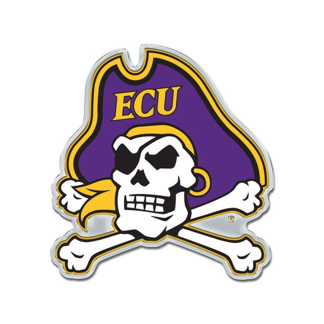 East Carolina Pirates Colored Chrome Free Form Auto Emblem