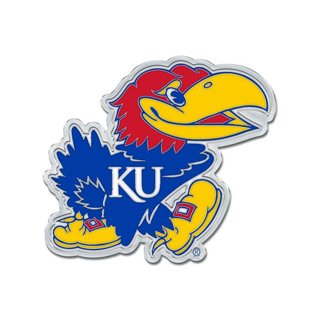 Kansas Jayhawks Colored Chrome Free Form Auto Emblem