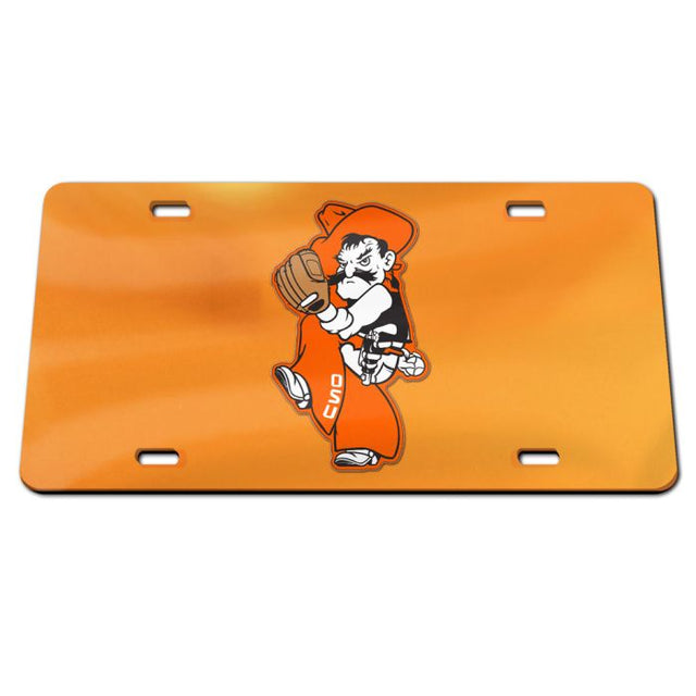 Oklahoma State Cowboys WIND UP PITCH PETE ORANGE Specialty Acrylic License Plate