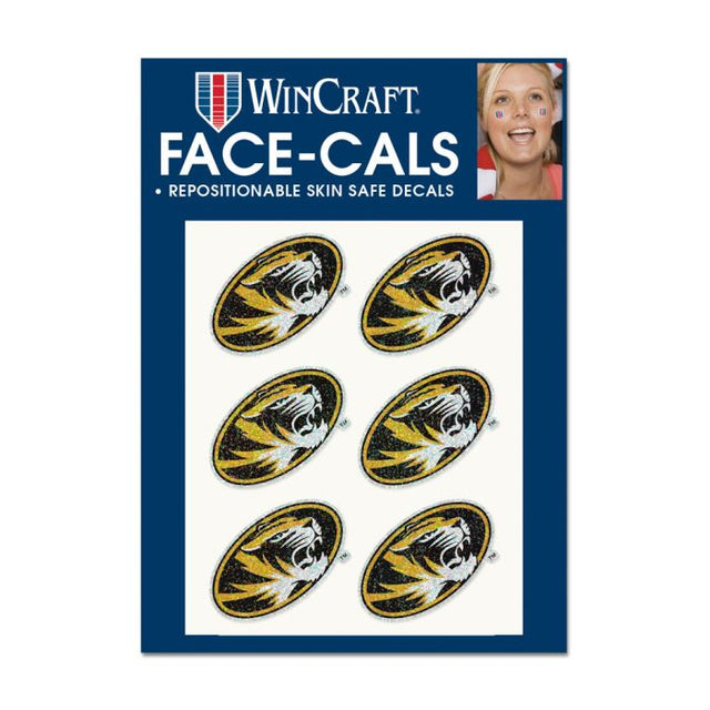 Paquete de 6 tatuajes con brillantina de los Missouri Tigers