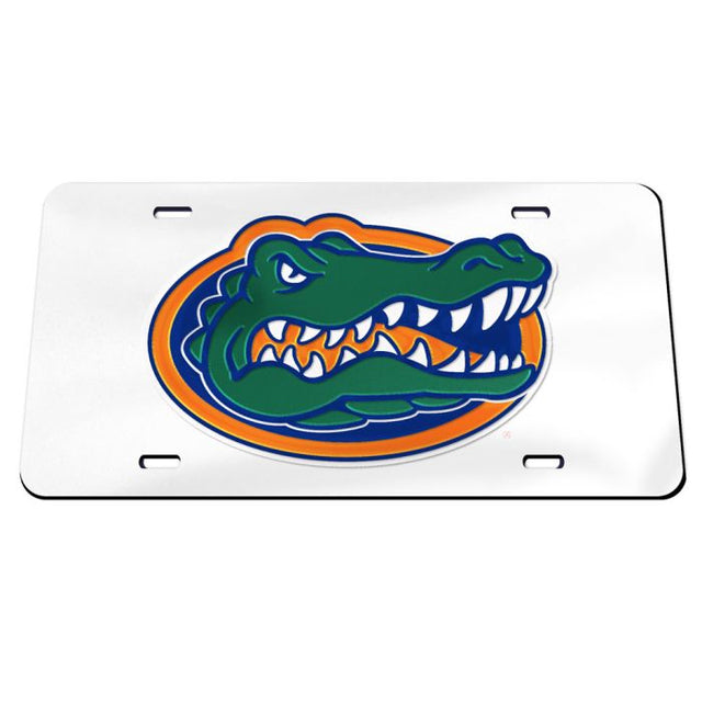 Placa de matrícula acrílica especial con el logotipo de Florida Gators con fondo blanco