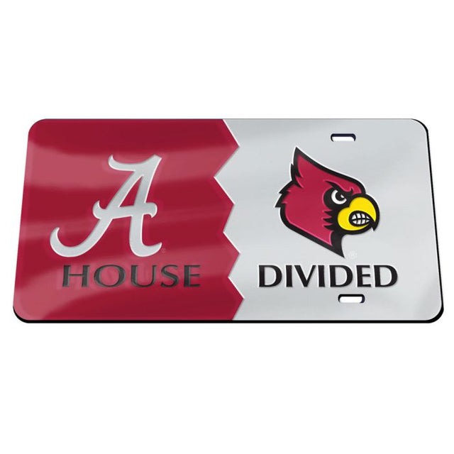 Rivalidad entre las placas de matrícula especiales de acrílico de Alabama Crimson Tide y Louisville Cardinals