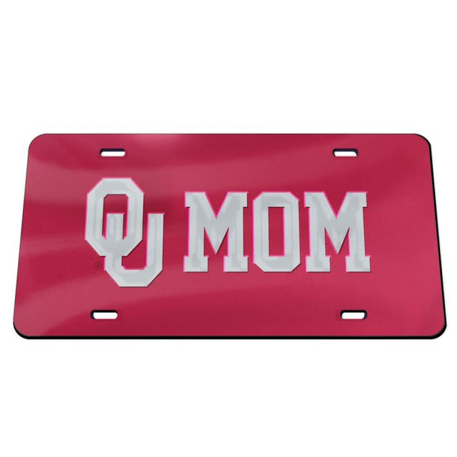 Oklahoma Sooners RED BACKGROUND Specialty Acrylic License Plate