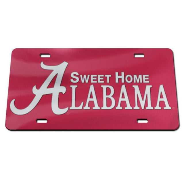 Placas de matrícula clásicas de acrílico con diseño de Alabama Crimson Tide SWEET HOME ALABAMA RED BKGD