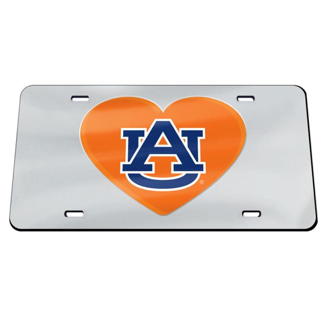 Placas de matrícula clásicas de acrílico con el logo de Auburn Tigers AU HEART ORANGE